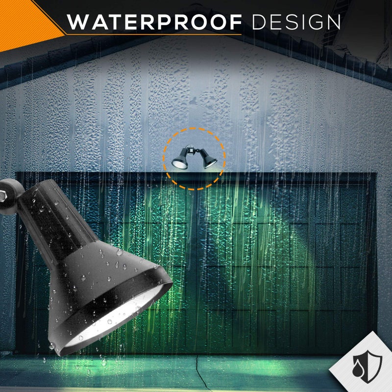 Ciata 15" Outdoor Security Flood Light 1 Head with Heavy Duty Cast Aluminum Body 150W PAR38 Weather Proof Black Finish - Image 3